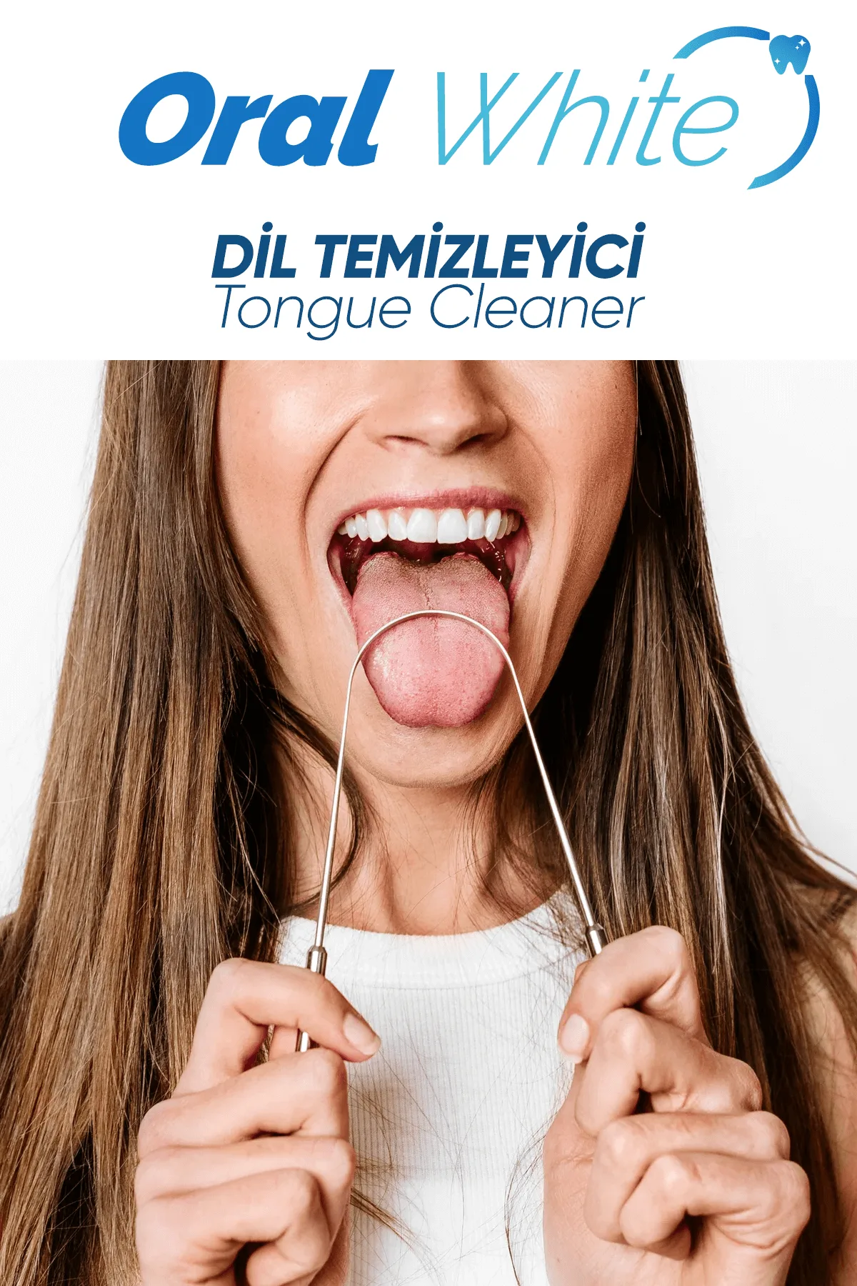Oral White Paslanmaz Çelik 2 Parça Dil Temizleyici ve Dil Sıyırıcı - Görsel 5
