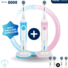 Oral White Professional Series 8000 Şarjlı Diş Fırçası Mavi ve Pembe İkili Set