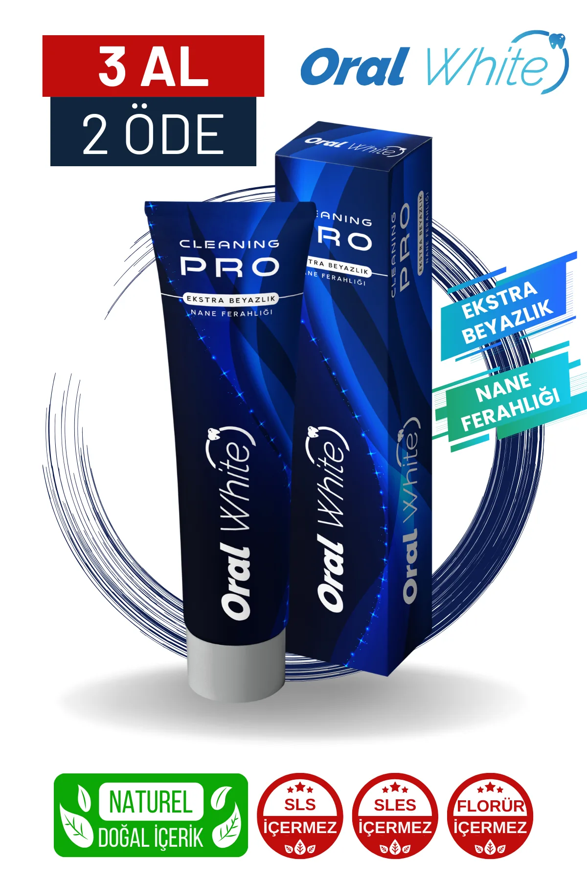 Oral White Cleaning Pro Ekstra Beyazlık Nane Ferahlığı
